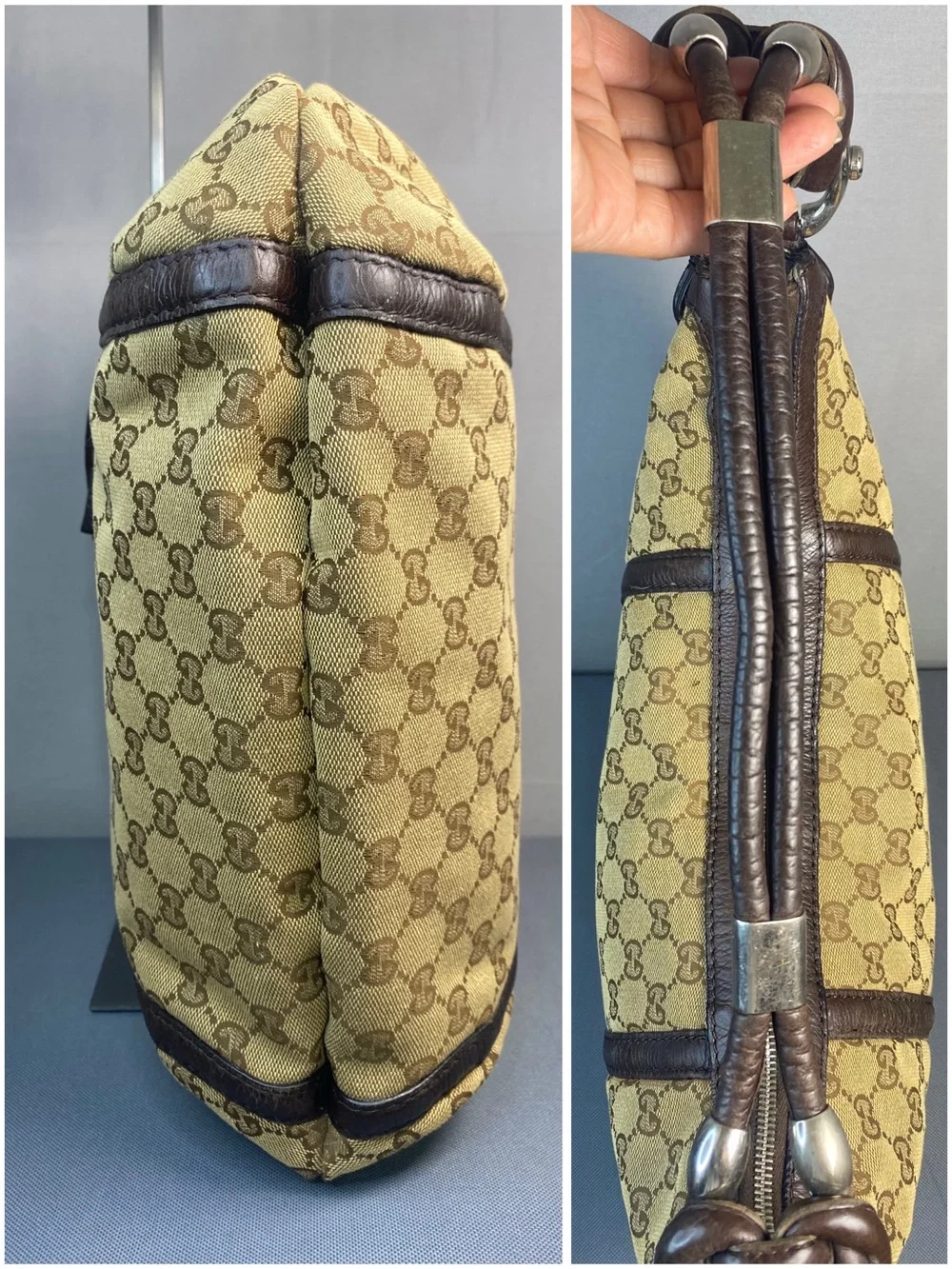 ✨️GUCCI GG Canvas Techno Horsebit Hobo Bag